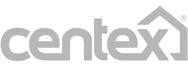 Centex logo featuring a stylized house roof at the end